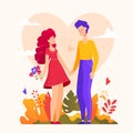 Romantic couple - modern flat design style illustration