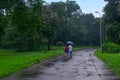 Romantic couple in monsoon, India Royalty Free Stock Photo