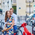 Romantic couple on Montmartre Royalty Free Stock Photo