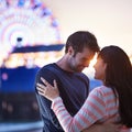 Romantic couple near santa monica pier Royalty Free Stock Photo