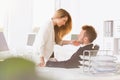 Romantic couple in the office Royalty Free Stock Photo