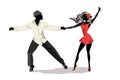 Romantic couple in passionate Latin American dances. Royalty Free Stock Photo