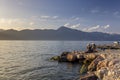 Romantic couple in a romantic place Royalty Free Stock Photo