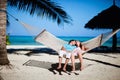 Romantic couple relaxing in hammock Royalty Free Stock Photo