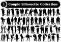 Romantic Couple Silhouettes Vector Collection