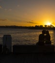 Romantic couple sunset Royalty Free Stock Photo