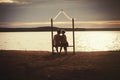 Romantic couple sunset Royalty Free Stock Photo