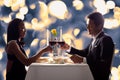 Romantic Couple Toasting Red Wine