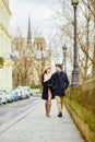 Romantic couple together in Paris Royalty Free Stock Photo