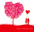 Romantic couple under a love tree Royalty Free Stock Photo