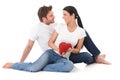 Romantic couple at Valentine's day smiling Royalty Free Stock Photo