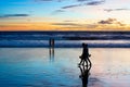 Romantic couple walk beach Bali Royalty Free Stock Photo