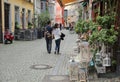 Romantic couple walking the street, Lindau, Germany