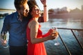 Romantic happy couples dancing and drinking at party Royalty Free Stock Photo