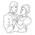 Romantic dance coloring page