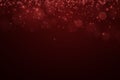 Romantic dark red background. Red shine. Glare bokeh. Glowing particles. Celebratory background. Abstract light background. Vector Royalty Free Stock Photo