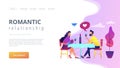 Romantic date concept landing page.