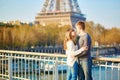 Romantic dating couple in Paris Royalty Free Stock Photo
