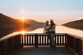 Romantic dating on Valentines day couple in love together family travel lifestyle relationship friends Royalty Free Stock Photo