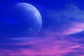 Romantic decline and mystical moon Royalty Free Stock Photo