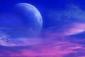 Romantic decline and mystical moon Royalty Free Stock Photo