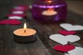 Romantic decor with candel for Valentyne Day.
