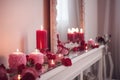 Romantic decor candles. Generate Ai