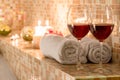 Romantic decoration in the bathroom Royalty Free Stock Photo