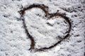 Romantic depiction of a heart as a token of love on a tree