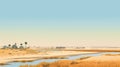 Romantic Desert Landscape Illustration In 8k Resolution