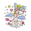 Romantic design with Cupid for Valentines Day