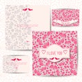 Romantic design set of invitation cards