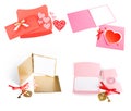 Romantic design set. To be used for postcards, invitations, card