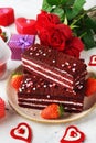 Romantic dessert for Valentine`s day