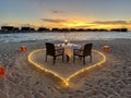 Romantic dinner on the beach Royalty Free Stock Photo
