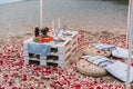 Romantic dinner at the beach concept