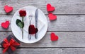 Romantic dinner concept. Valentine day or proposal background Royalty Free Stock Photo