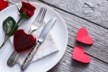 Romantic dinner concept. Valentine day or proposal background Royalty Free Stock Photo