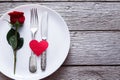 Romantic dinner concept. Valentine day or proposal background Royalty Free Stock Photo