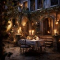 Romantic Dinner Date in Historic Courtyard