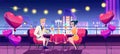 Romantic dinner date at night on city terrace Royalty Free Stock Photo