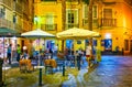 The romantic dinner in old Cadiz, Spain