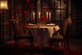 Romantic dinner at the restaurant. Valentine's Day