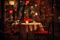 Romantic dinner at the restaurant. Valentine's Day