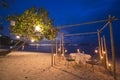 Romantic dinner set up on the beach Royalty Free Stock Photo