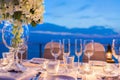 Romantic dinner setup Royalty Free Stock Photo