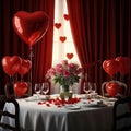 Romantic dinner table setup isolated on white background Royalty Free Stock Photo