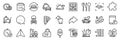 Romantic dinner, Touchscreen gesture and Palette line icons pack. For web app. App line icons. Vector