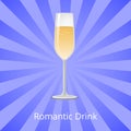 Romantic Drink Vector Illustration Glass Champagne Royalty Free Stock Photo
