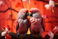 Romantic embrace two lovebirds share a tender Valentines Day moment